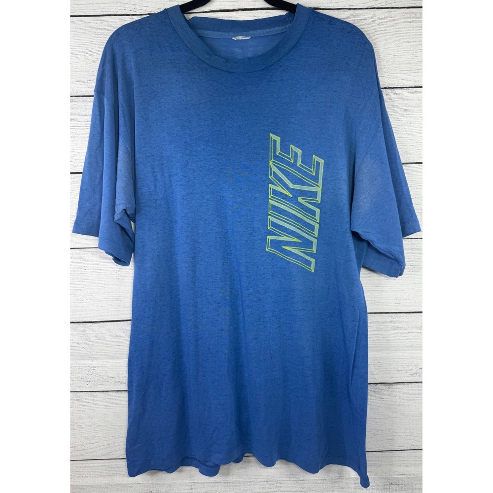 Vintage NIKE 90s Blue Graphic T‎ shirt Adult Large 50/50 Single Stitch
USA
